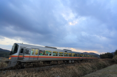 新春の枯れ野を走る②