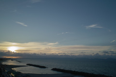 美保湾の夕暮れ