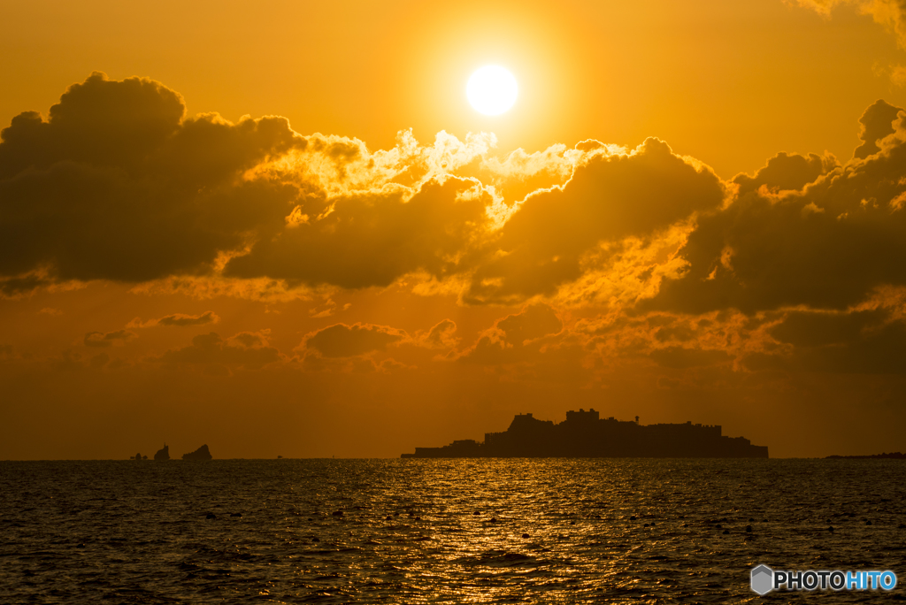 軍艦島夕景