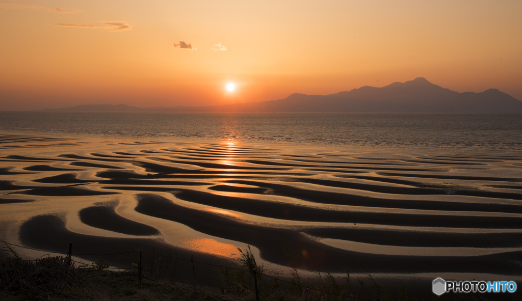 御興来海岸夕景