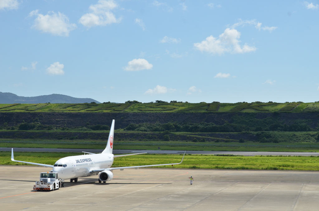 只今準備中・・の空港にて