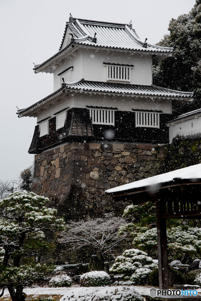 玖島城址に雪