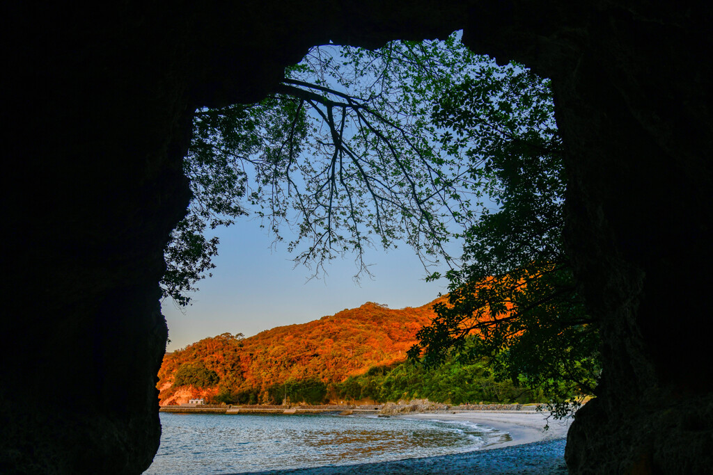 浜辺の夕景