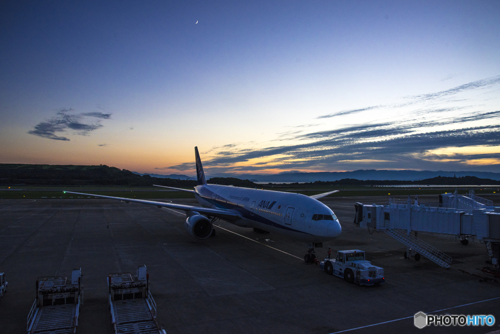 空港のブルーモーメント