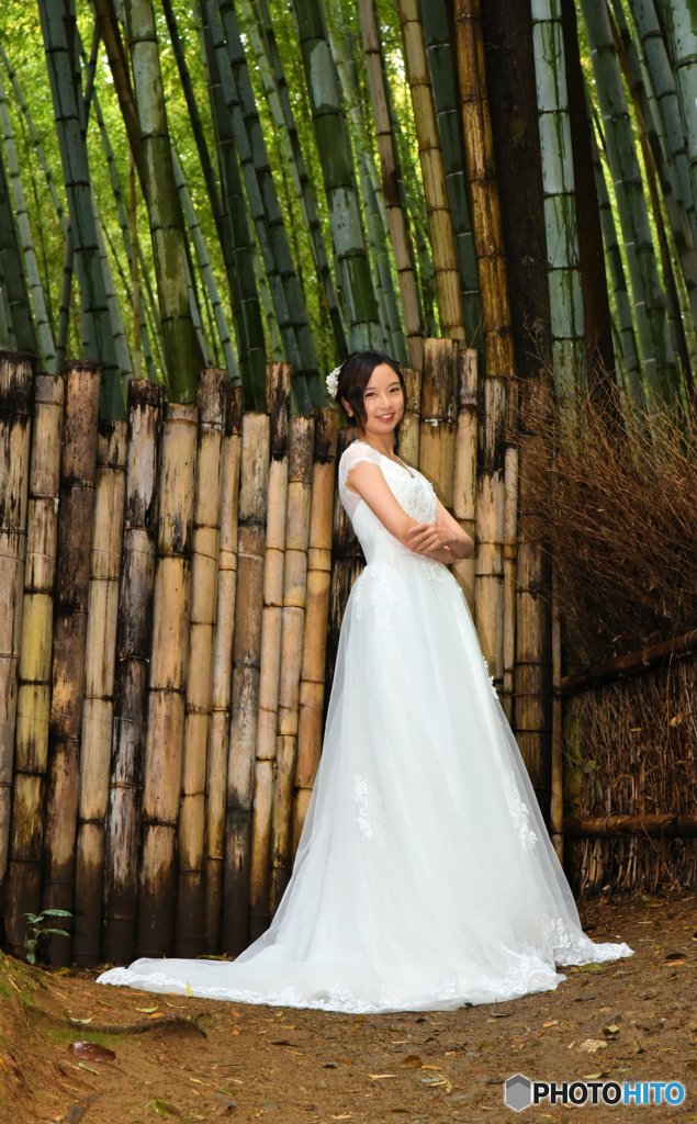 White dress in the bamboo