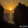 夫婦岩の夕日