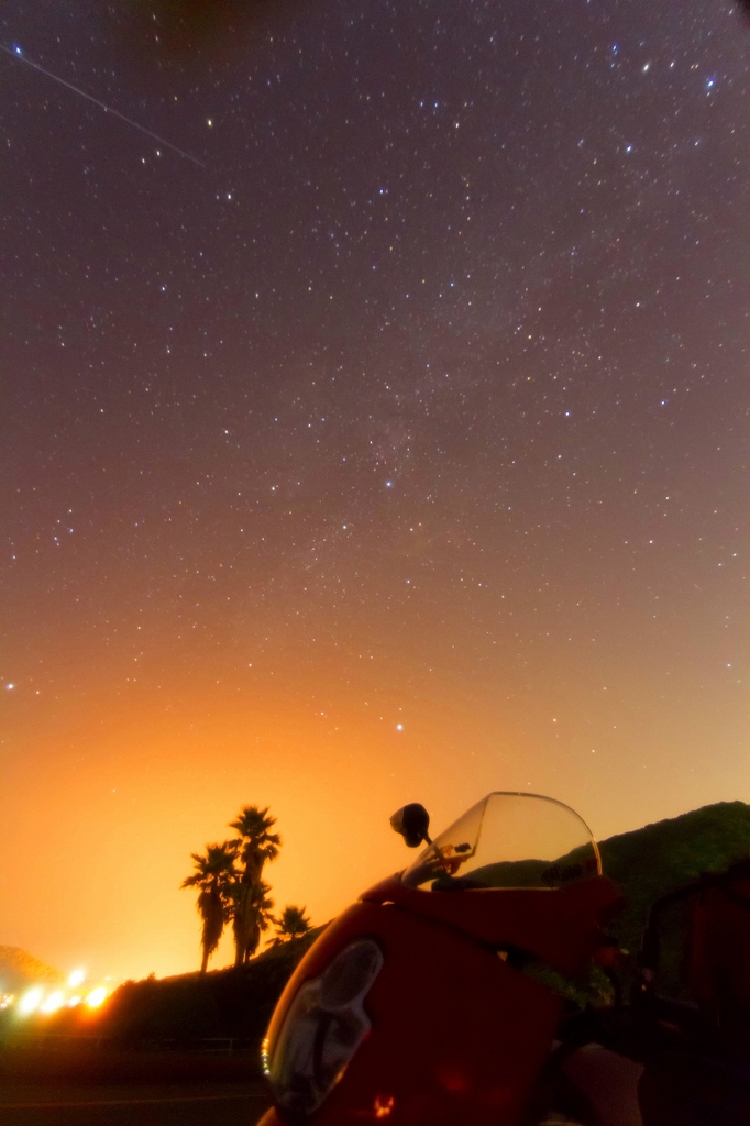 ヤシの木と流れ星