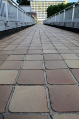 横浜の高層住宅団地で。