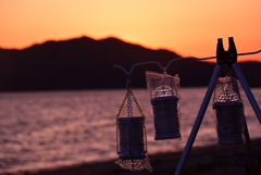 夕暮れの浜辺