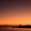 夕暮れの河口