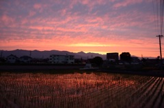 松本の夕焼け