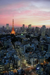 夕暮れの東京タワー