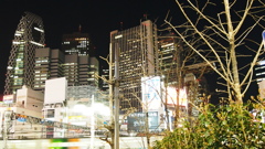新宿東口から西口の眺め