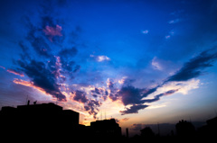 広がる夕焼け