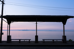 下灘駅の夕暮れ