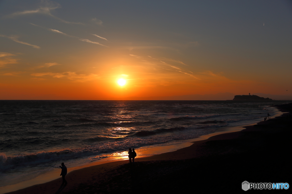 七里ガ浜夕景色