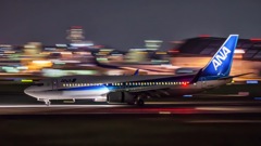 伊丹空港 夕暮れの流し撮り-03