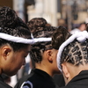だんじり女子の編みこみヘアー
