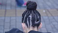 だんじり女子の編みこみヘアー