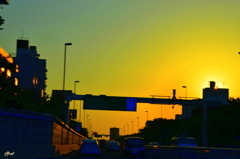 日没前の　首都高