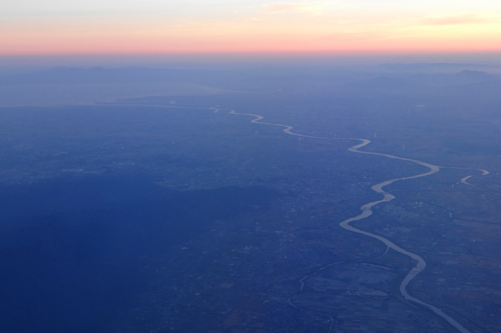 夕暮れの筑後川