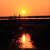 逢妻女川の夕景