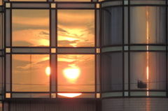 外壁の夕景
