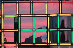 外壁の夕焼け