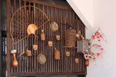竹細工の壁飾り