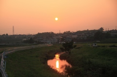 逢妻女川の夕景 