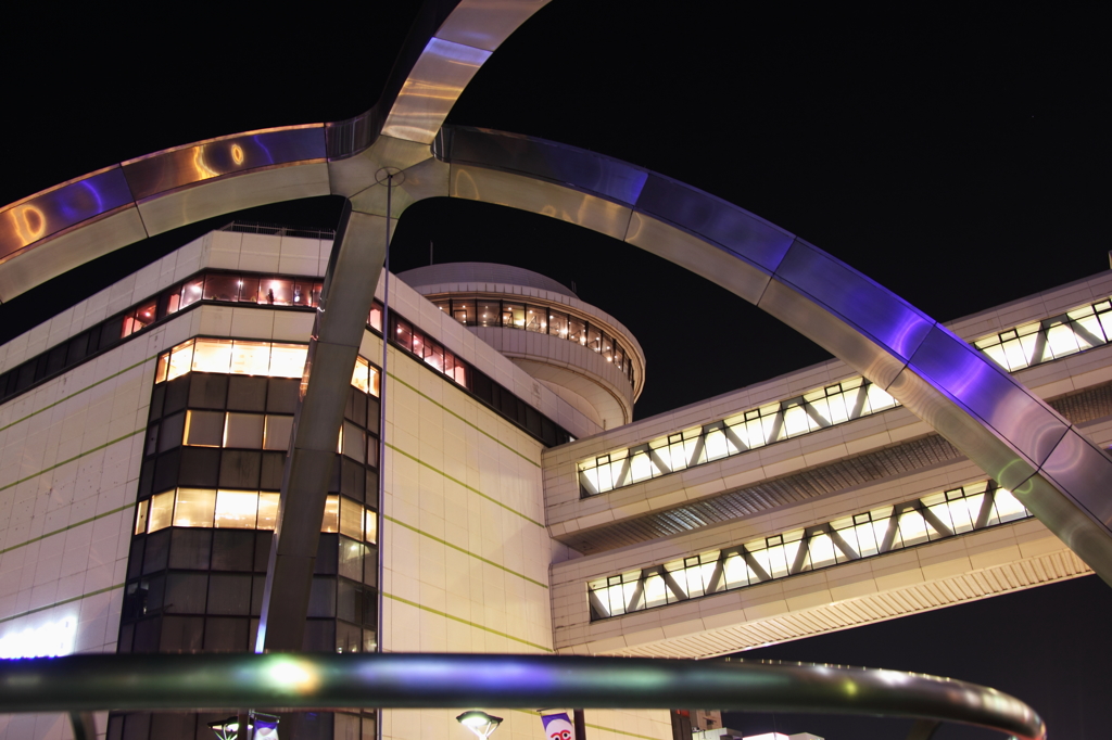 豊田の夜景：ペデストリアンデッキと松坂屋