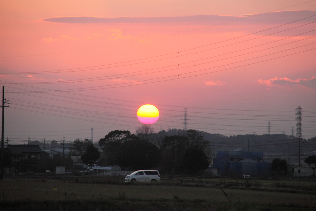 夕陽の送電譜