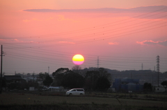 夕陽の送電譜