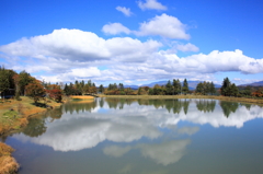 茶臼山湖の秋