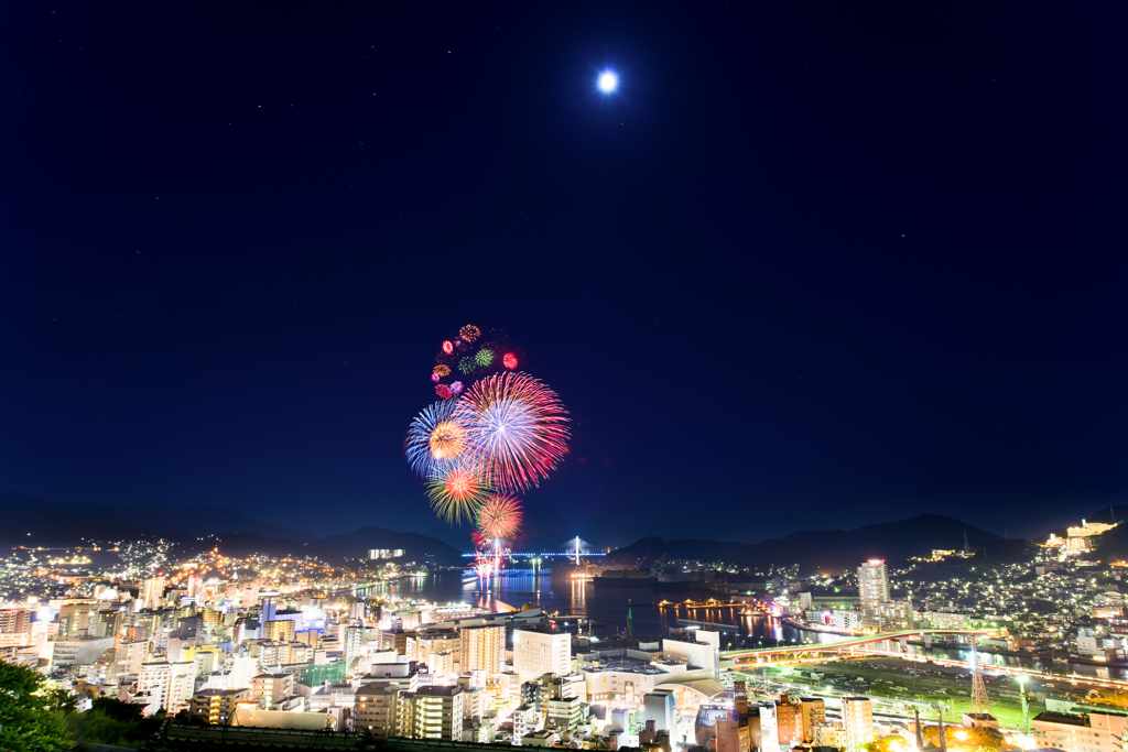 ～ 長崎と月と花火♪ ～