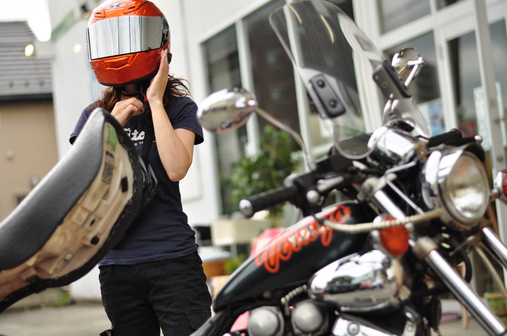 バイクで買い物