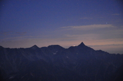 夜の槍ヶ岳