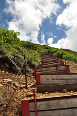 山頂へ続く階段