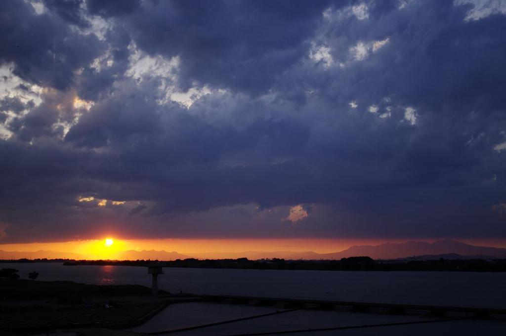 利根川の夕日　aIMGP5846b