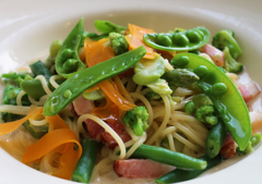 サヤインゲンのパスタ