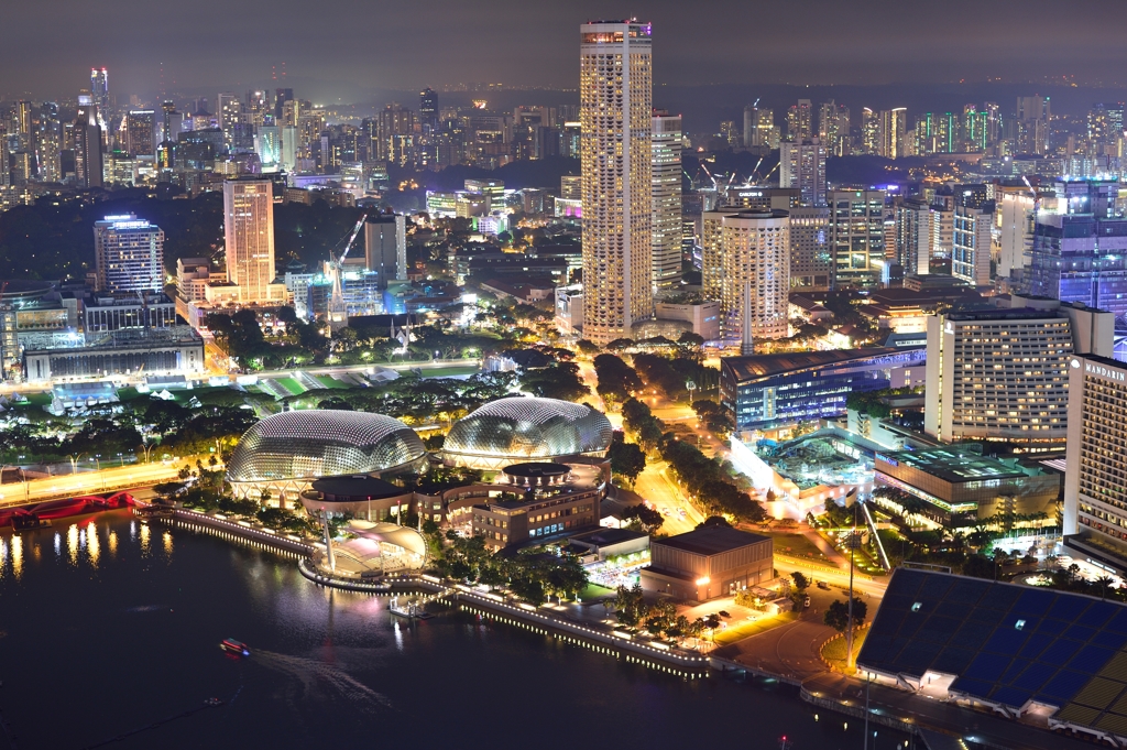 シンガポール マリーナベイサンズ 夜景