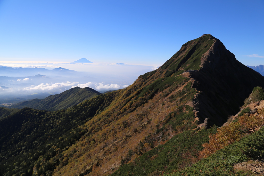 赤岳と富士山