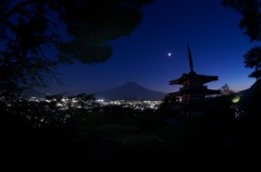 秋の夜長 富士