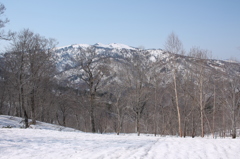 春の坤六峠から見た至仏山