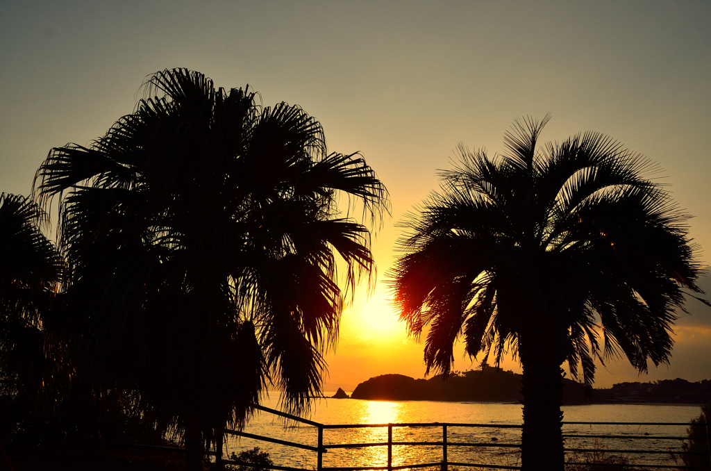 県境付近の夕暮れ