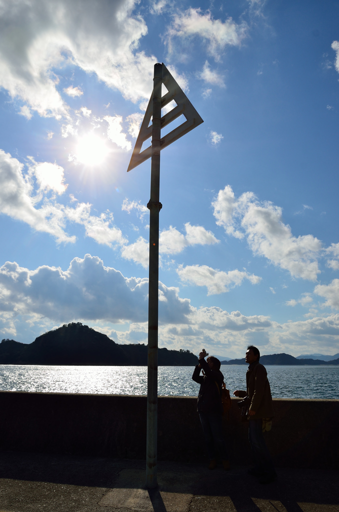海辺の標識