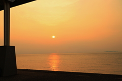 下灘の夕焼け