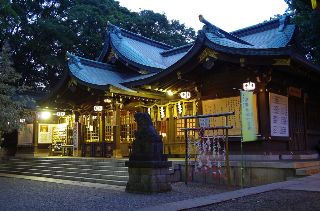 夕暮れの検見川神社