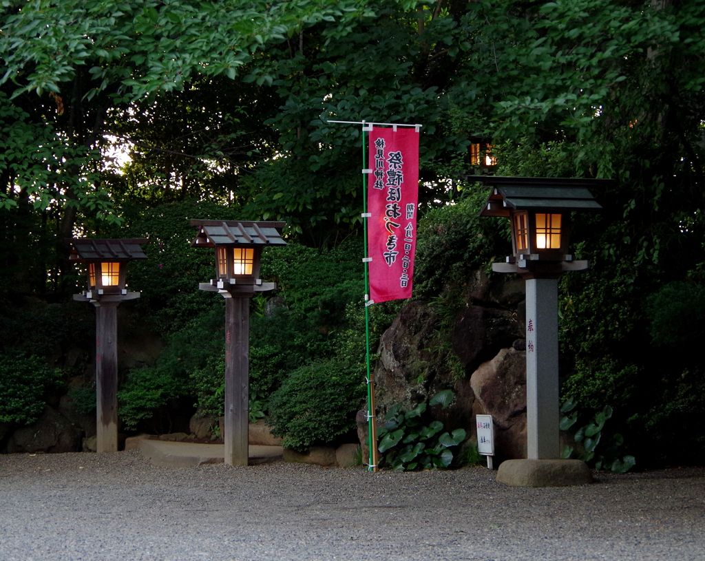 夕暮れの検見川神社
