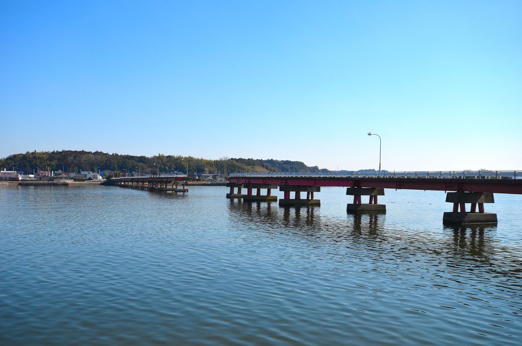 大地震で崩落した橋